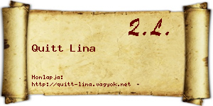 Quitt Lina névjegykártya